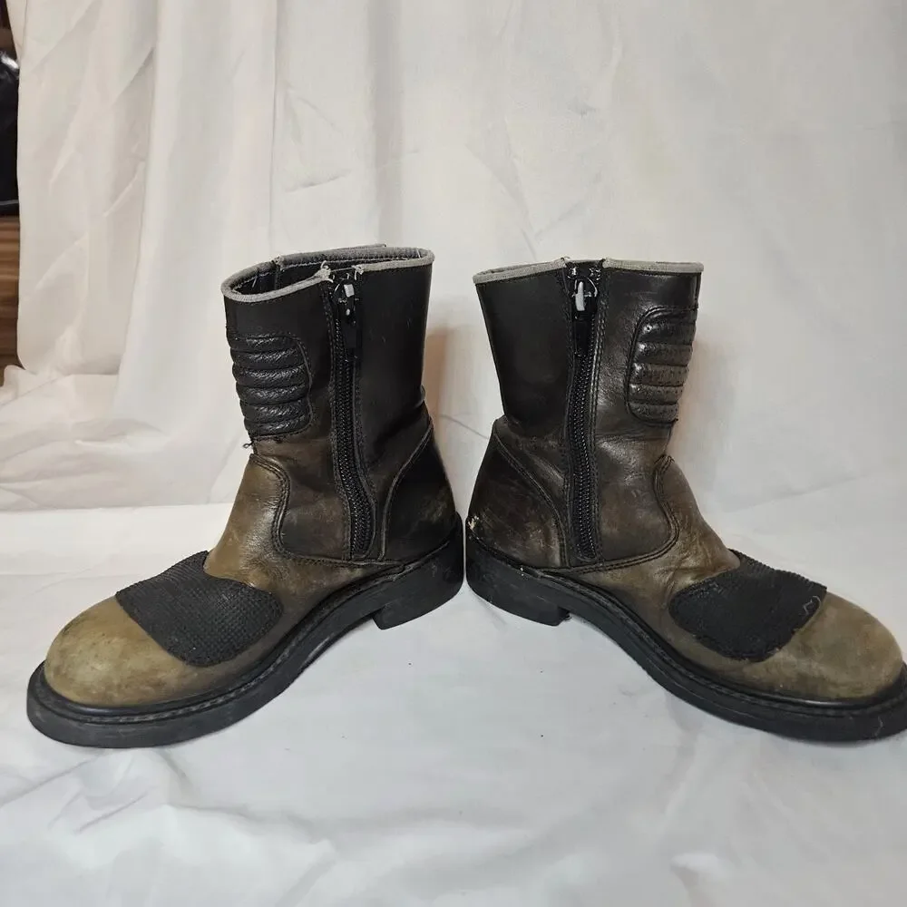 RED WING LEATHER EMBROIDERED MOTORCYCLE BOOTS WOMEN 8